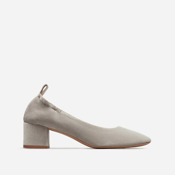 Everlane Shoes - Everlane The Day Heel In Silver Grey Velvet